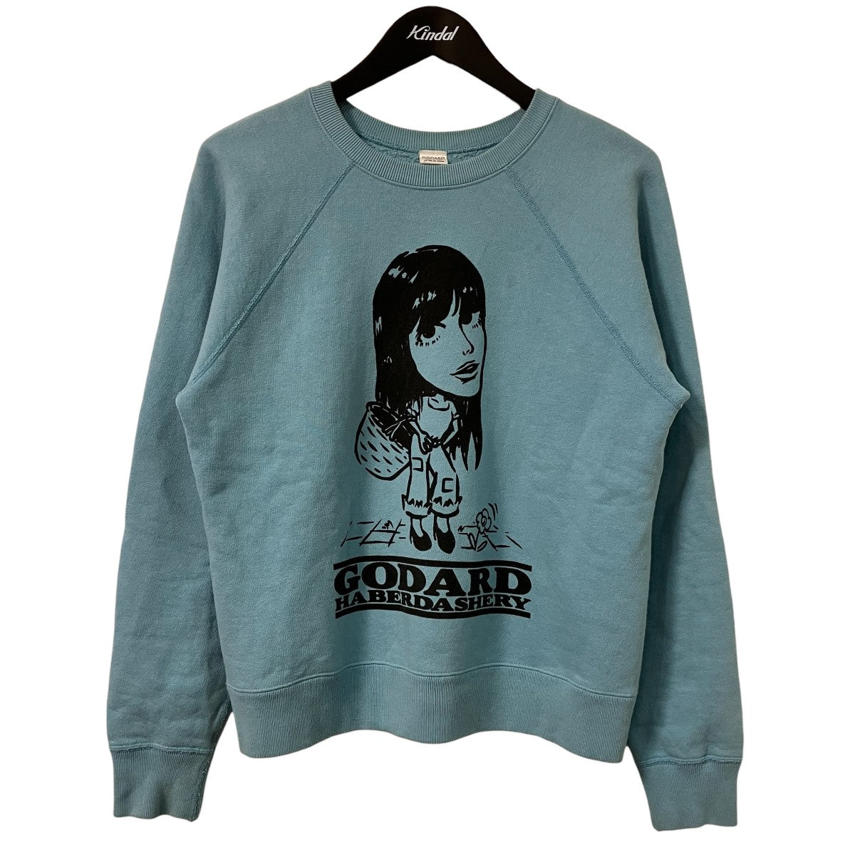 godard haberdashery JANE BIRKIN PRINTプリントラグランスウェット 古着・中古-1枚目のアイテム画像