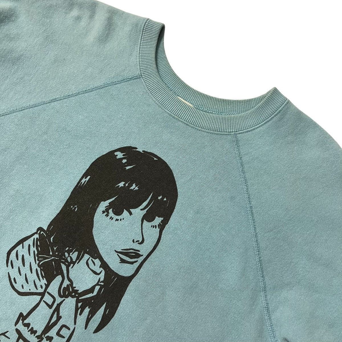 godard haberdashery JANE BIRKIN PRINTプリントラグランスウェット 古着・中古-3枚目のアイテム画像