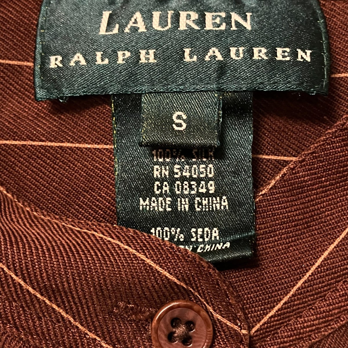 RALPH LAUREN シルクストライプ長袖シャツ 古着・中古-6枚目のアイテム画像