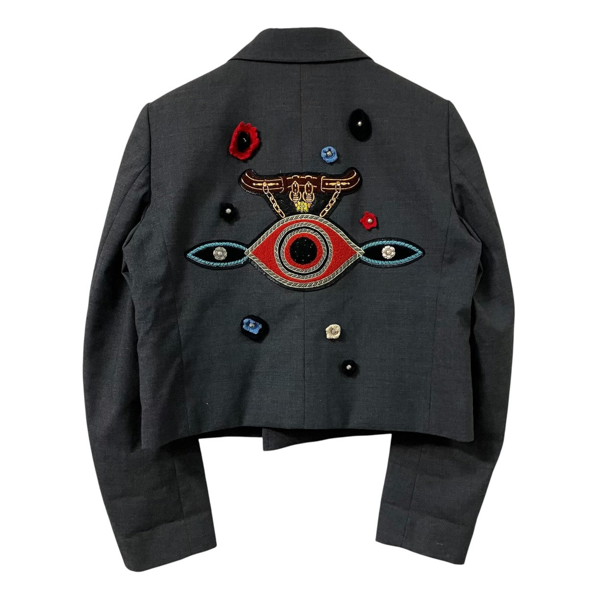 25SSWool short jacketバックワッペンテーラードジャケットTP251-FD243