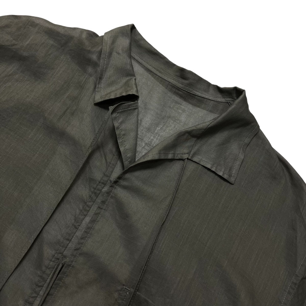 26SSCOTTON LINEN SLAB LAWN RIBBON BLOUSE長袖シャツHK-B31-003