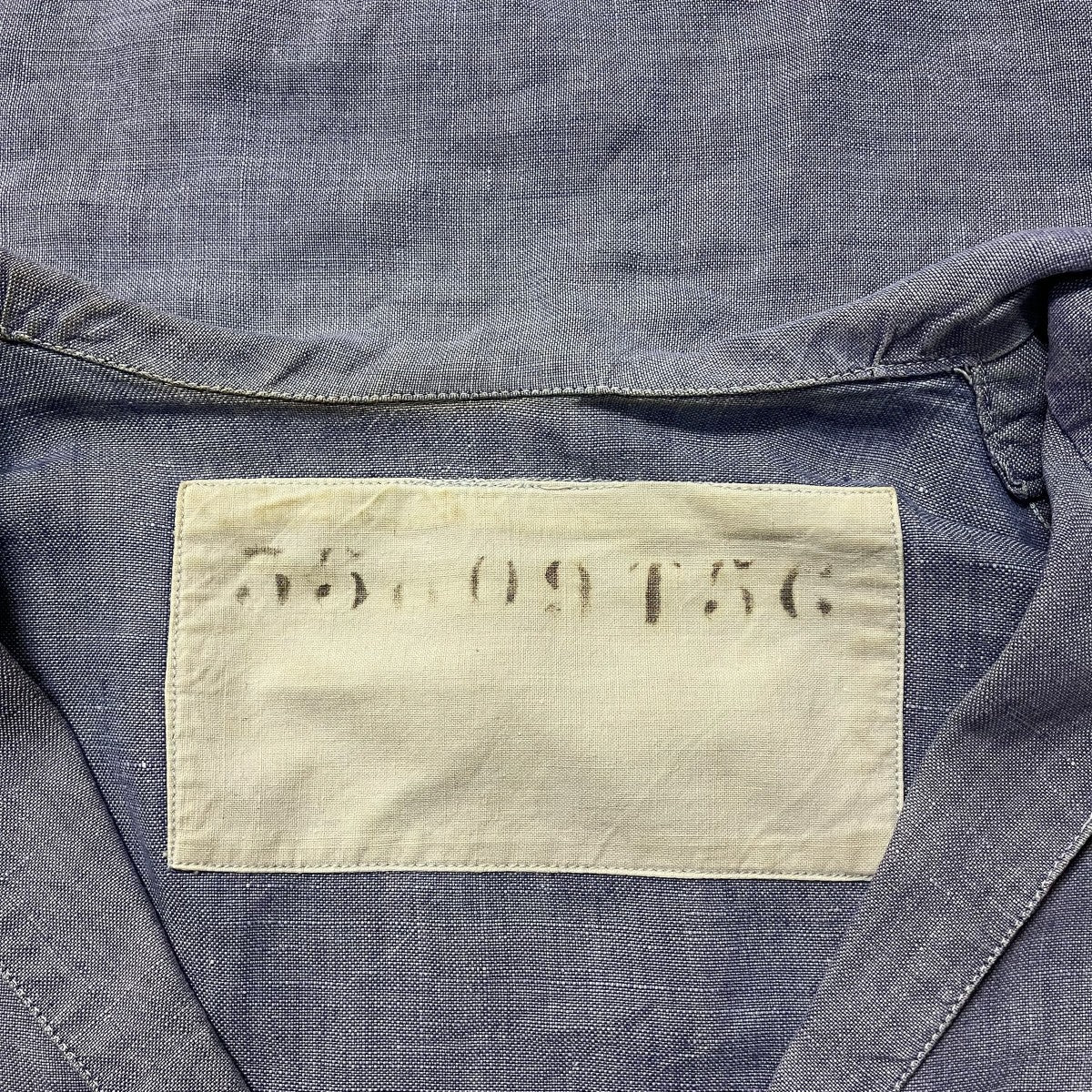 40-50s french navy linen sailor長袖シャツ