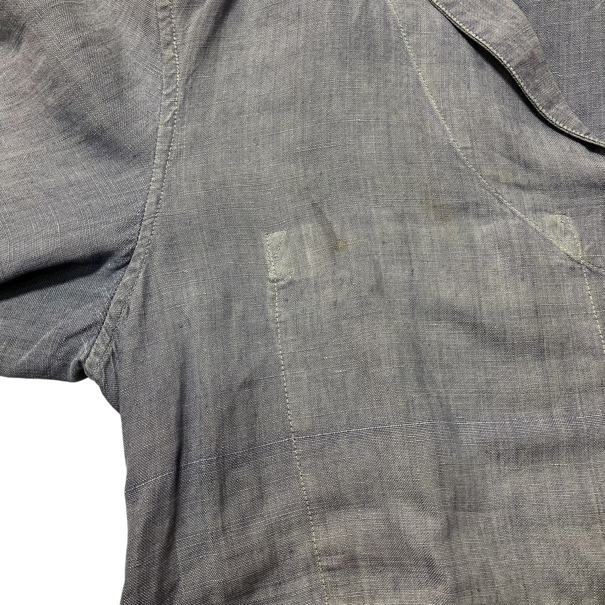 40-50s french navy linen sailor長袖シャツ