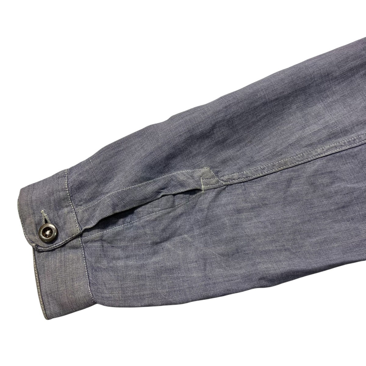 40-50s french navy linen sailor長袖シャツ