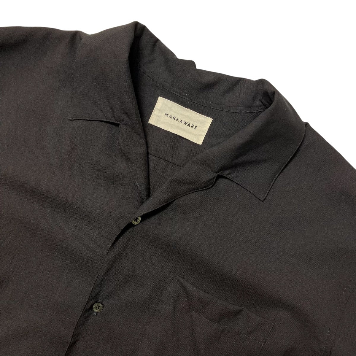 25SSORGANIC WOOL 2／80 TROPICAL ITALIAN OPEN COLLAR S／S SHIRT開襟半袖シャツA25B03SH02B