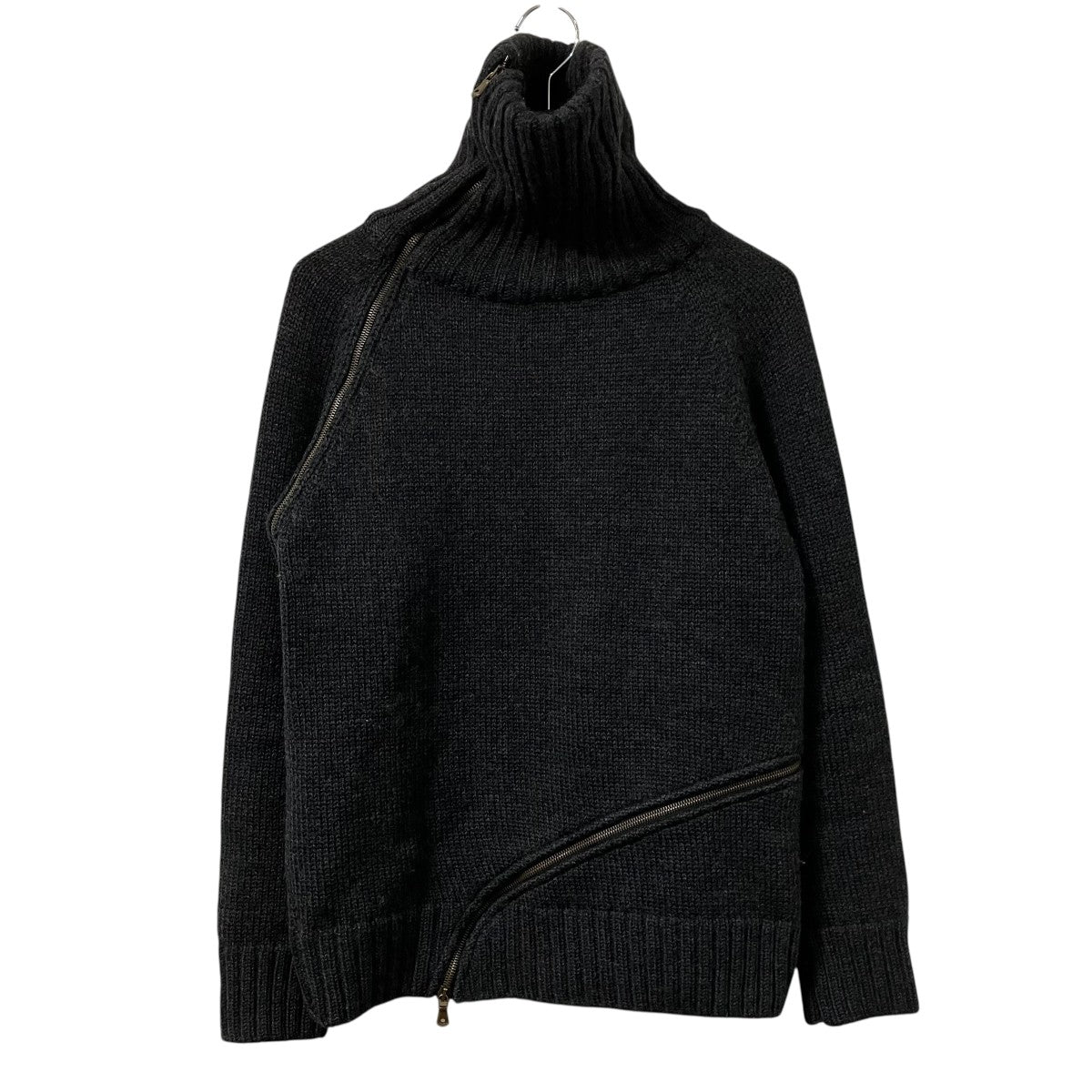 03AWSPIRAL ZIP CHUNKY SWEATERハイネックニット