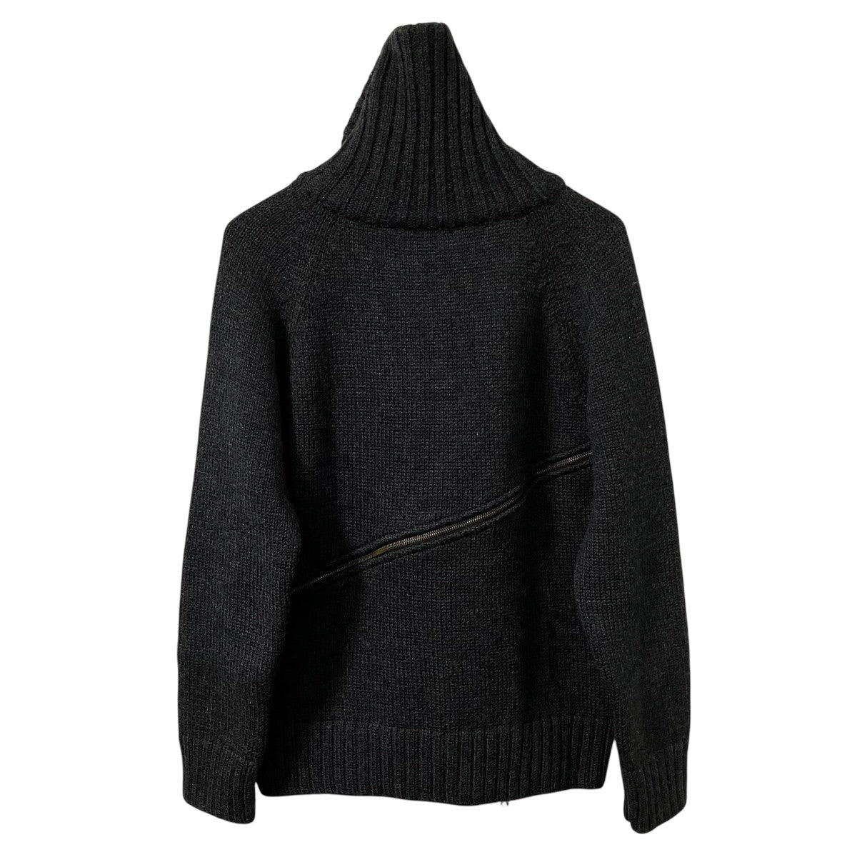 03AWSPIRAL ZIP CHUNKY SWEATERハイネックニット
