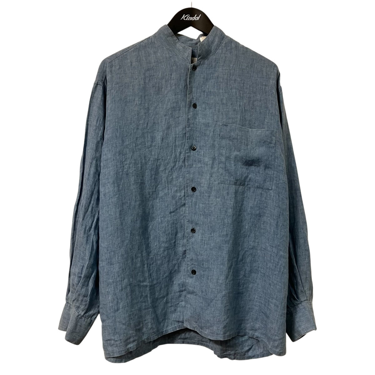 HERMES 80sバンドカラーリネンシャツ 古着・中古-1枚目のアイテム画像