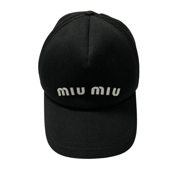 MIU MIU(ミュウミュウ) フロント刺繍キャップ5HC179 5HC179 ブラック