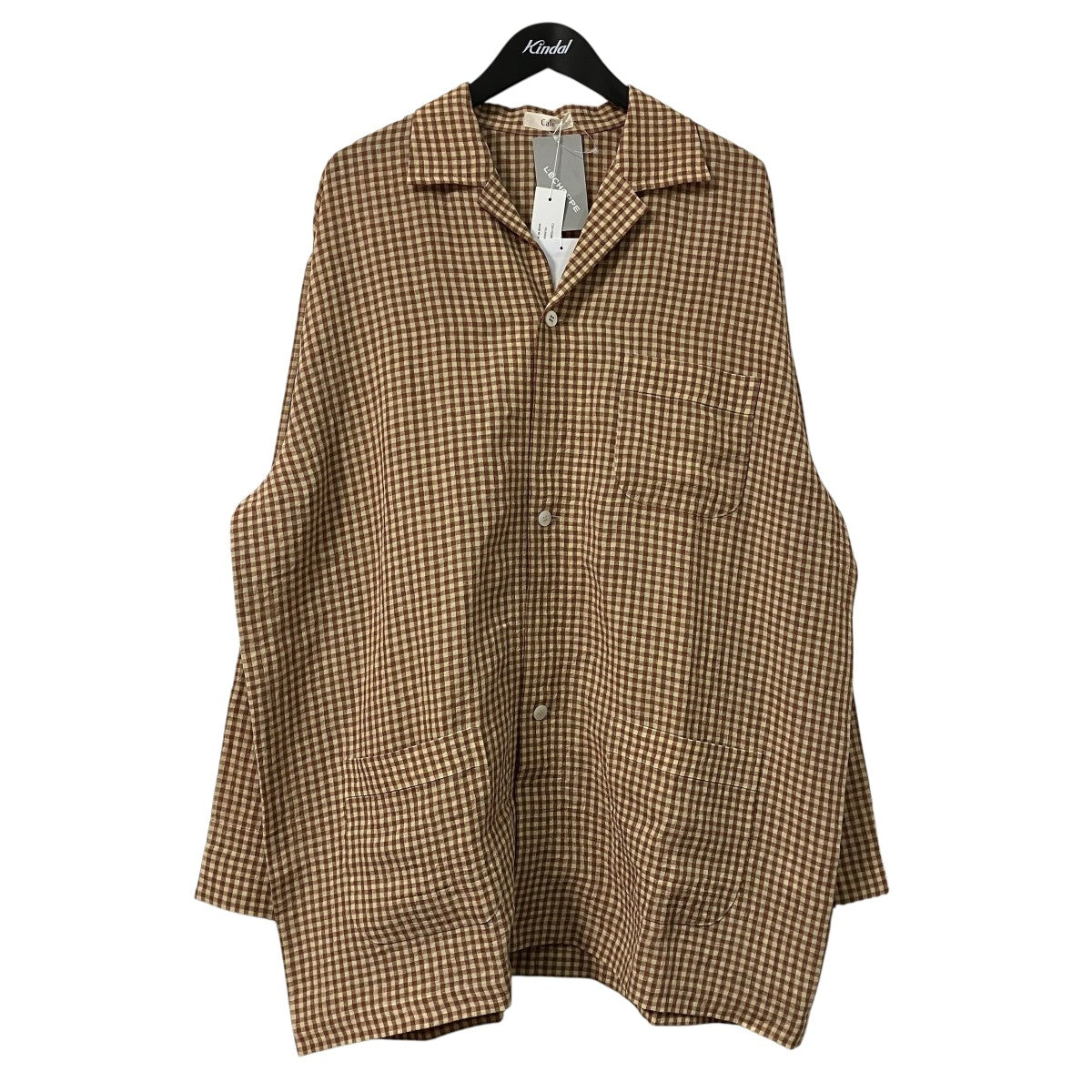 Water Twisted Linen Gingham CheckギンガムチェックリネンシャツC261F03B02