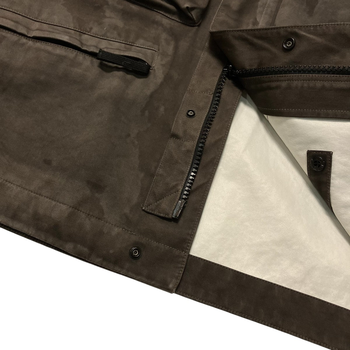 Stone Island Brown Raso Gommato 3L Laser Camo JacketミリタリージャケットK1S154100022S078
