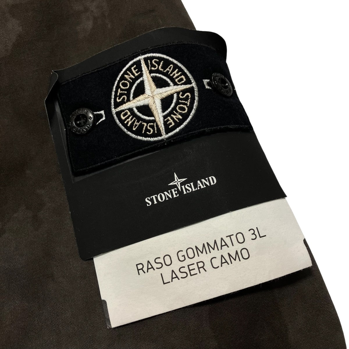Stone Island Brown Raso Gommato 3L Laser Camo JacketミリタリージャケットK1S154100022S078