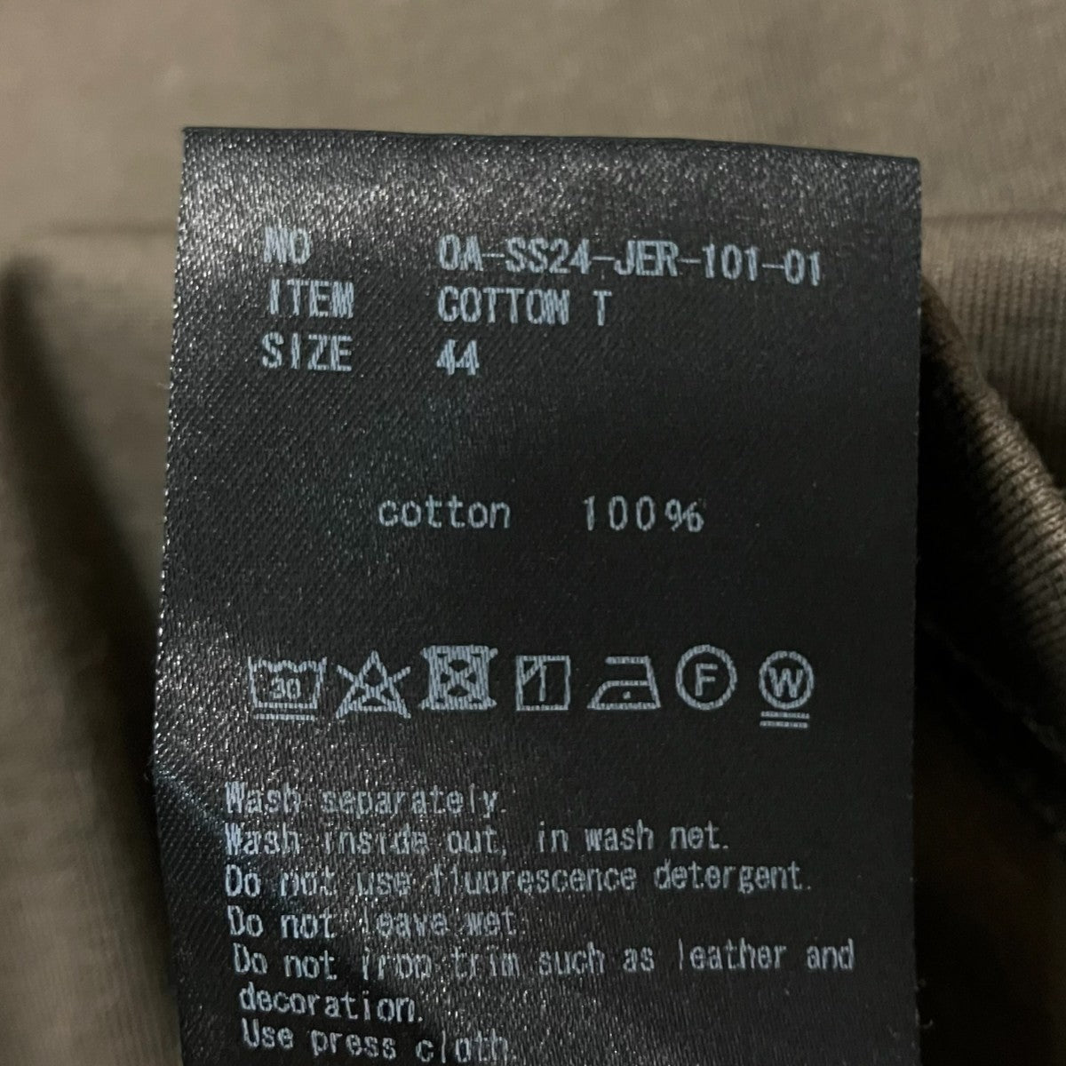 半袖TシャツOA SS24 JER 101 01