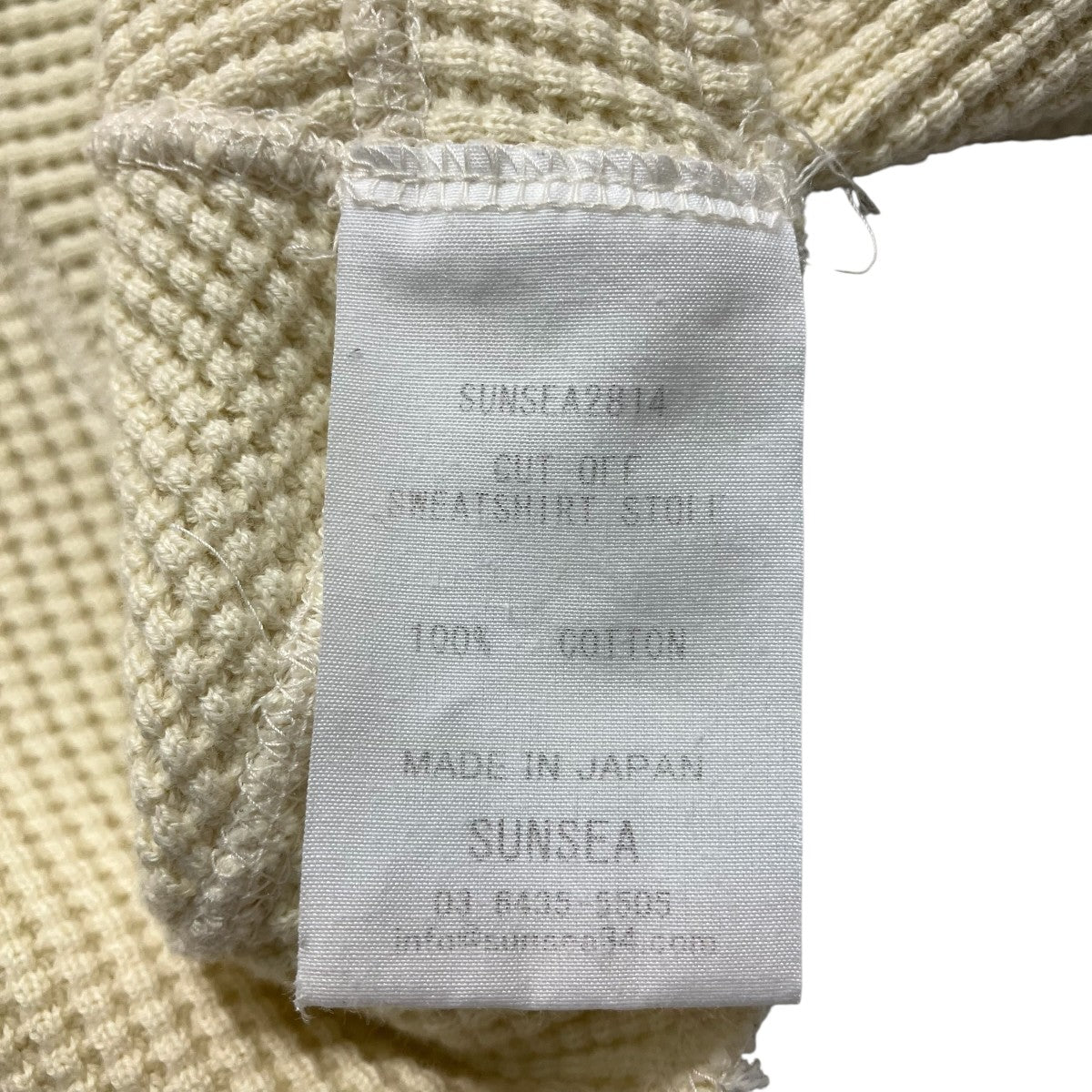 SUNSEA CUT-OFF SWEATSHIRT STOLEワッフルカッティングカットソーSUNSEA2814 古着・中古-6枚目のアイテム画像