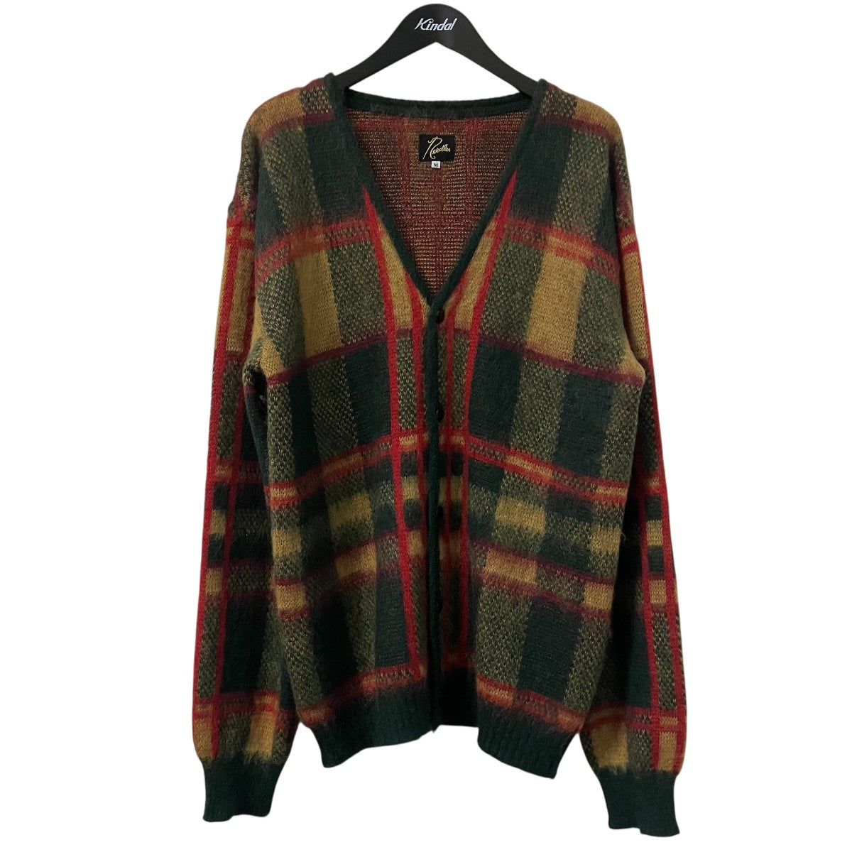 Mohair Cardigan Tartanチェック柄VネックカーディガンLQ273