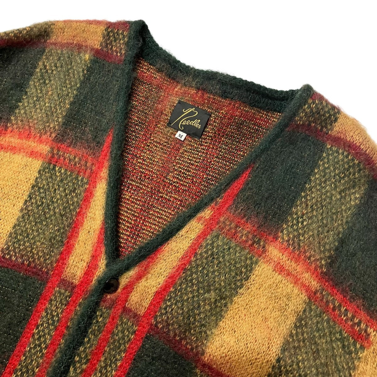 Mohair Cardigan Tartanチェック柄VネックカーディガンLQ273