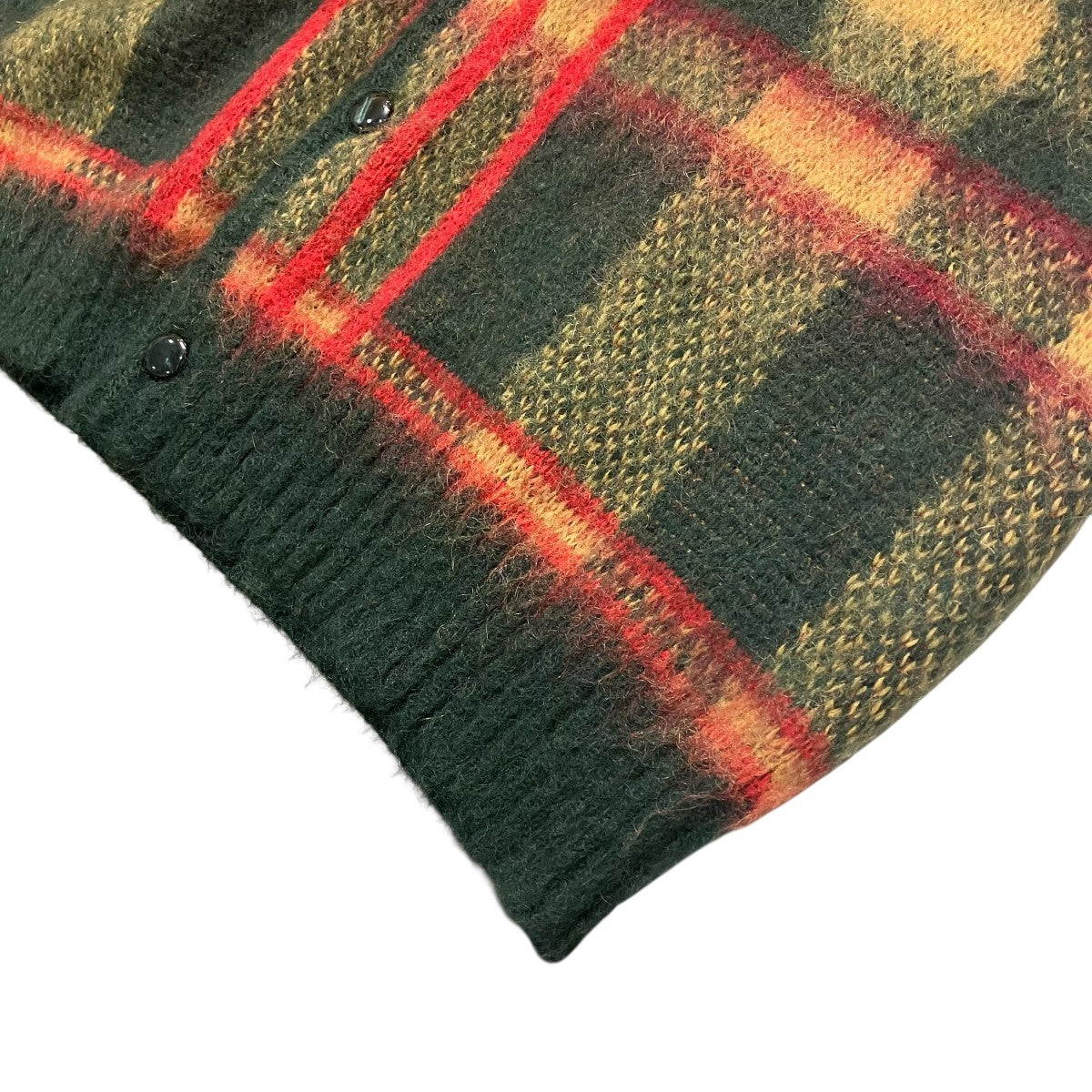 Mohair Cardigan Tartanチェック柄VネックカーディガンLQ273