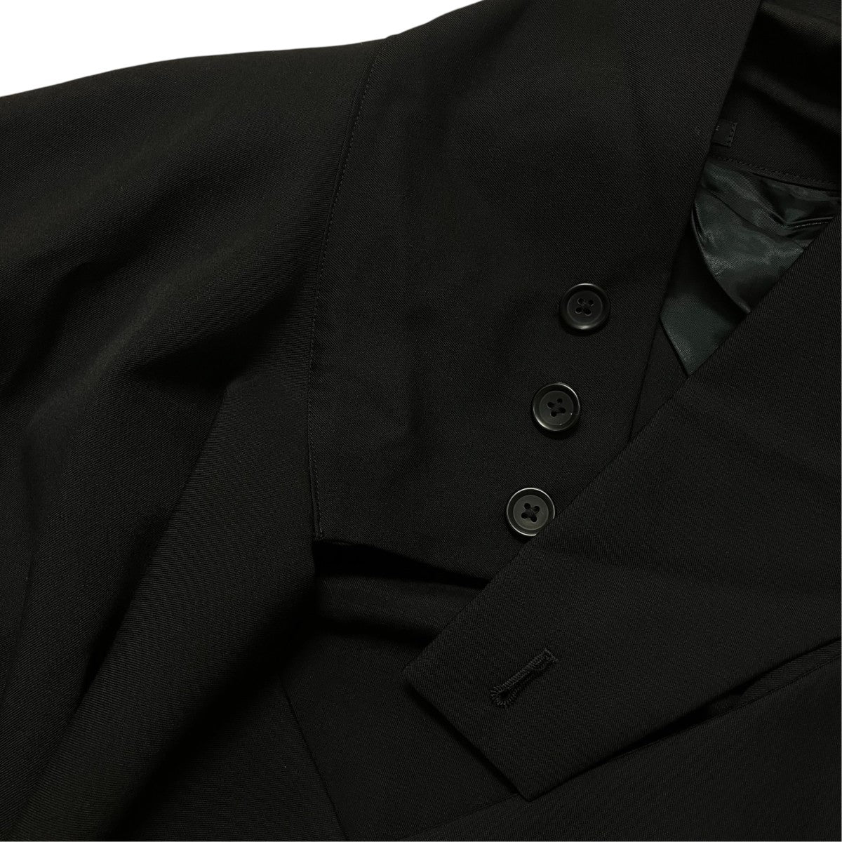 Yohji Yamamoto pour homme 25AW2024-WOOL GABARDINE SMOOTH COAT TeroTero Coat変形コートHJ C07 100 古着・中古-8枚目のアイテム画像