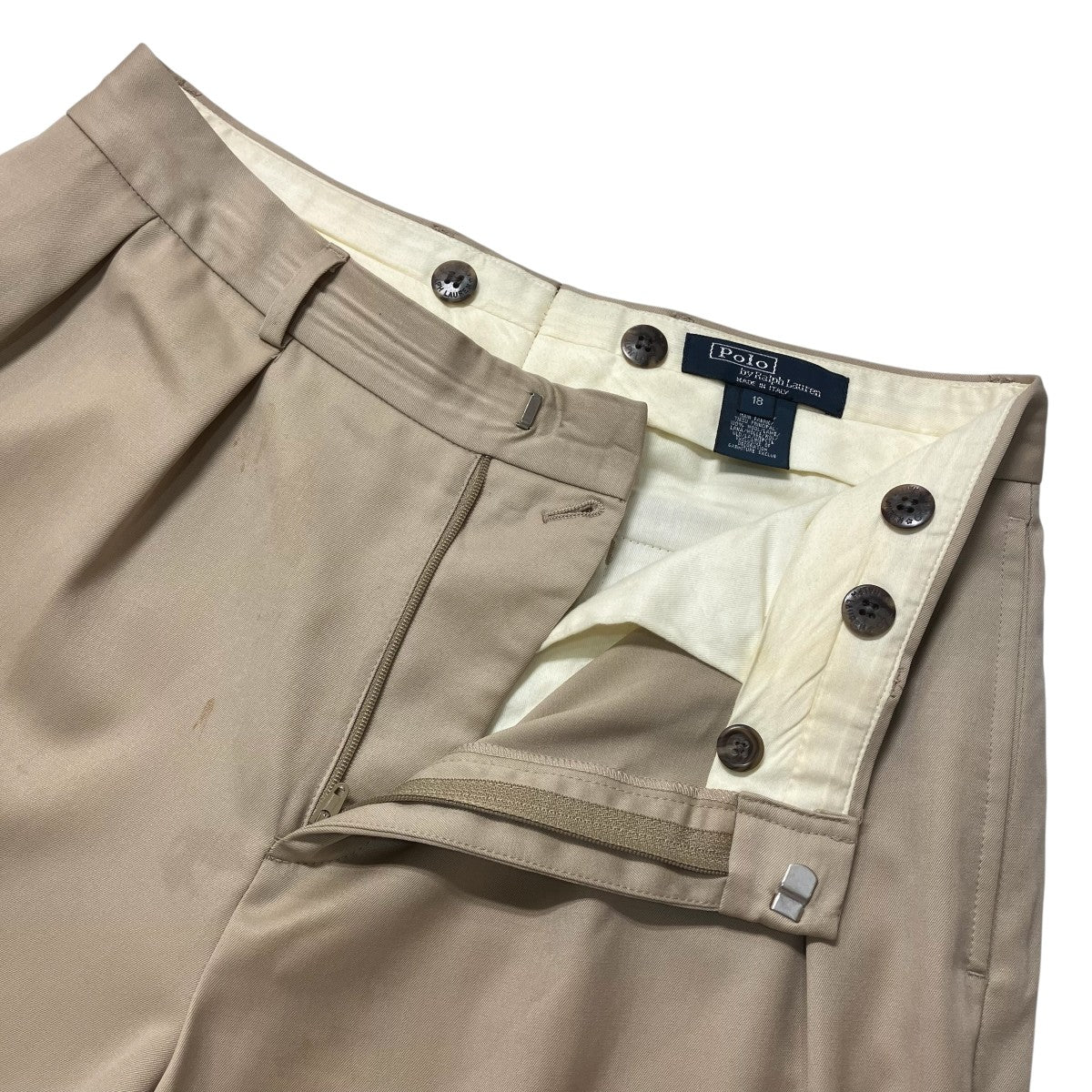 POLO RALPH LAUREN MADE IN ITALYウールスラックス 古着・中古-3枚目のアイテム画像
