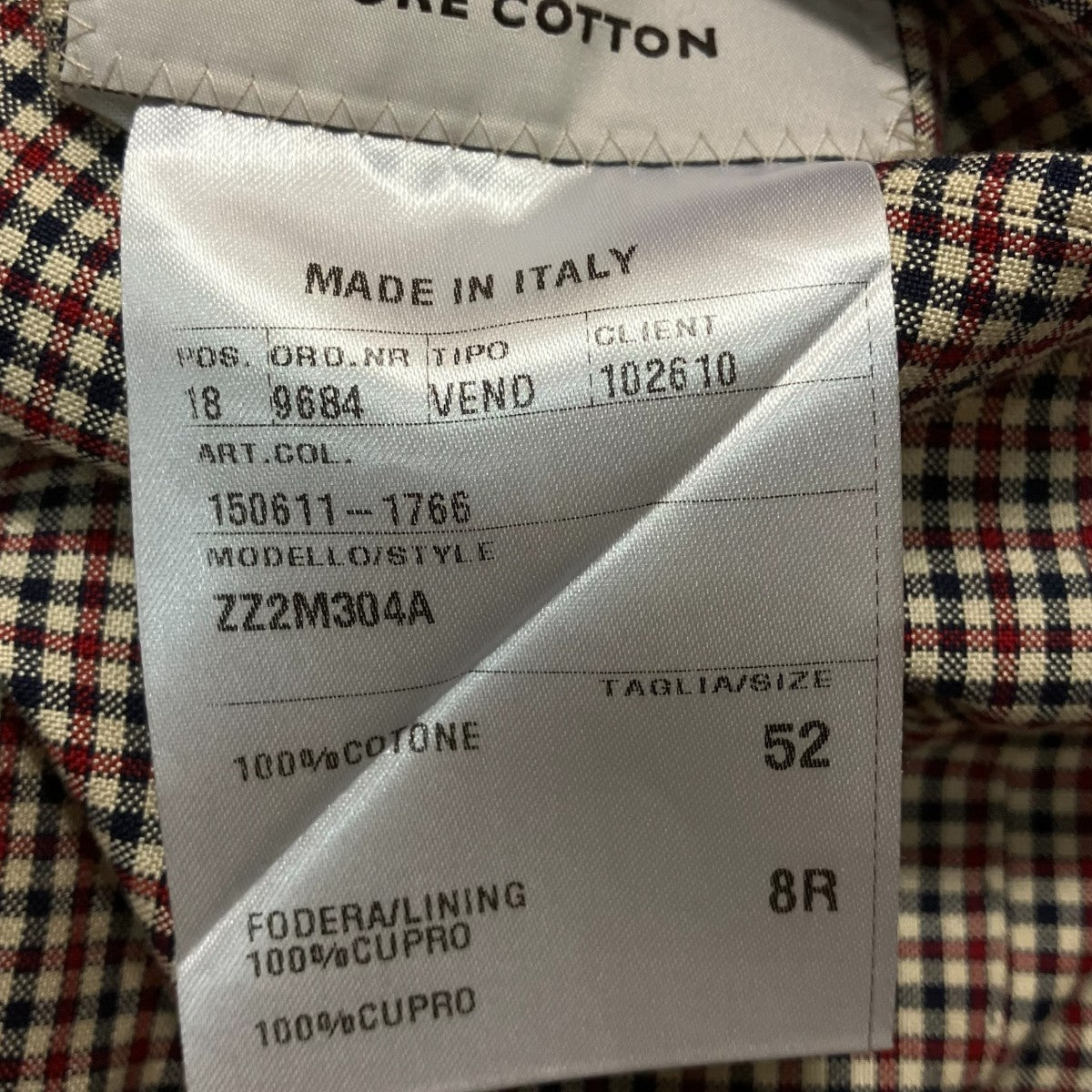 CARUSO MADE IN ITALYテ―ラードジャケットZZ2M304A 古着・中古-10枚目のアイテム画像