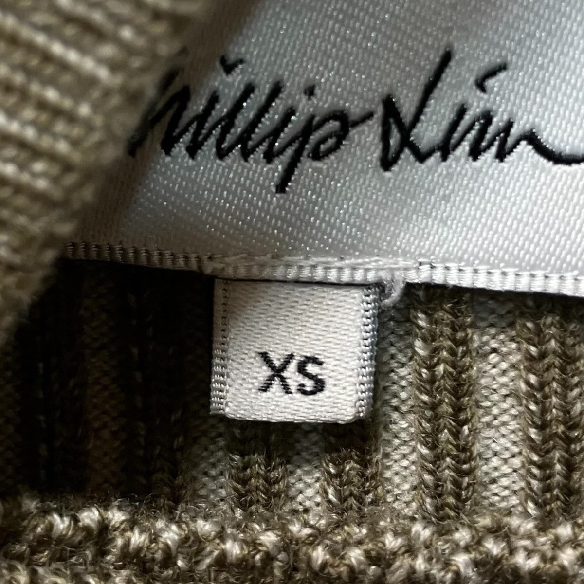 3．1 phillip lim RIBBED CROSS OVER MIDI DRESSニットワンピースF221 7617BCL 古着・中古-7枚目のアイテム画像