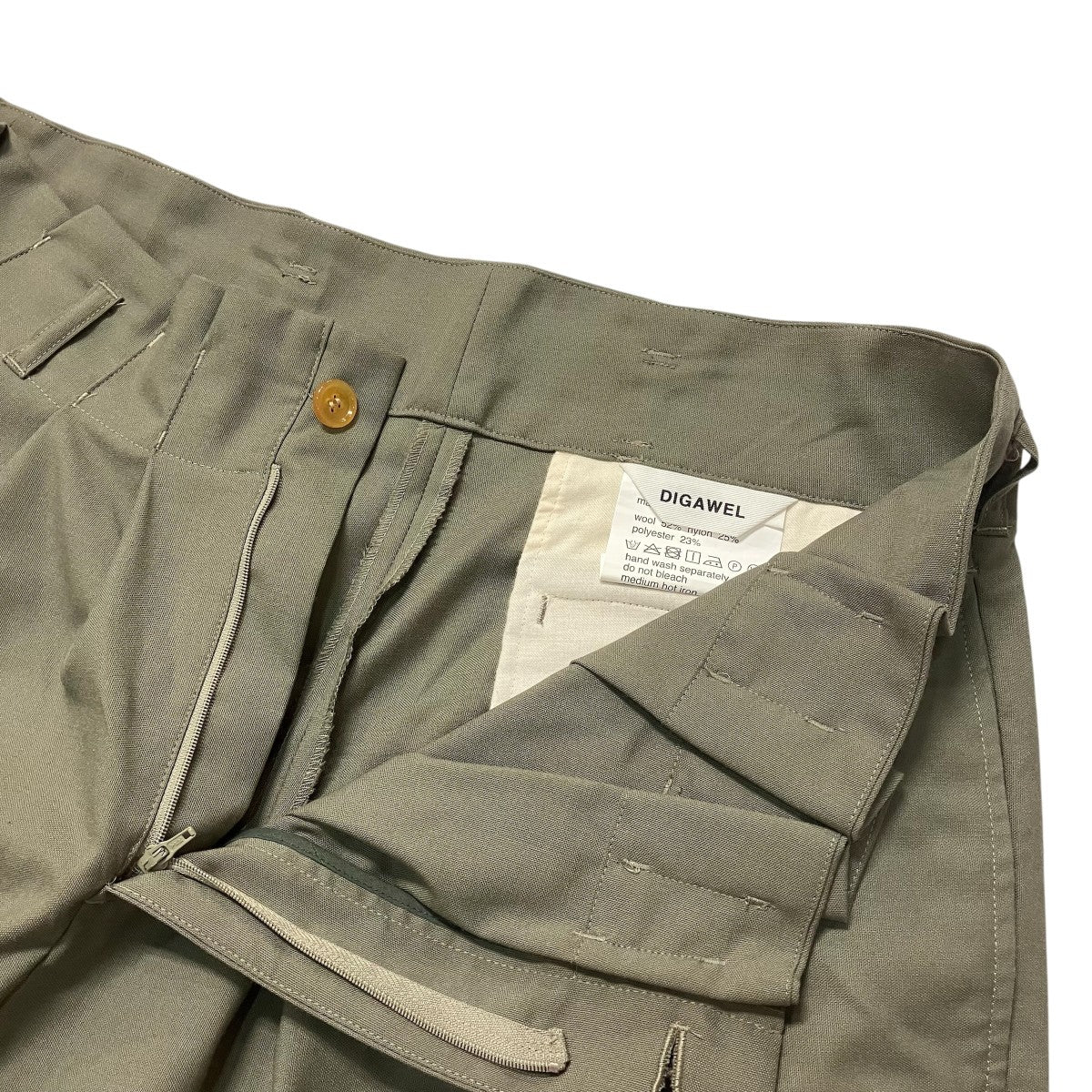 DIGAWEL Wide tuck pantsタックワイドパンツ 古着・中古-3枚目のアイテム画像