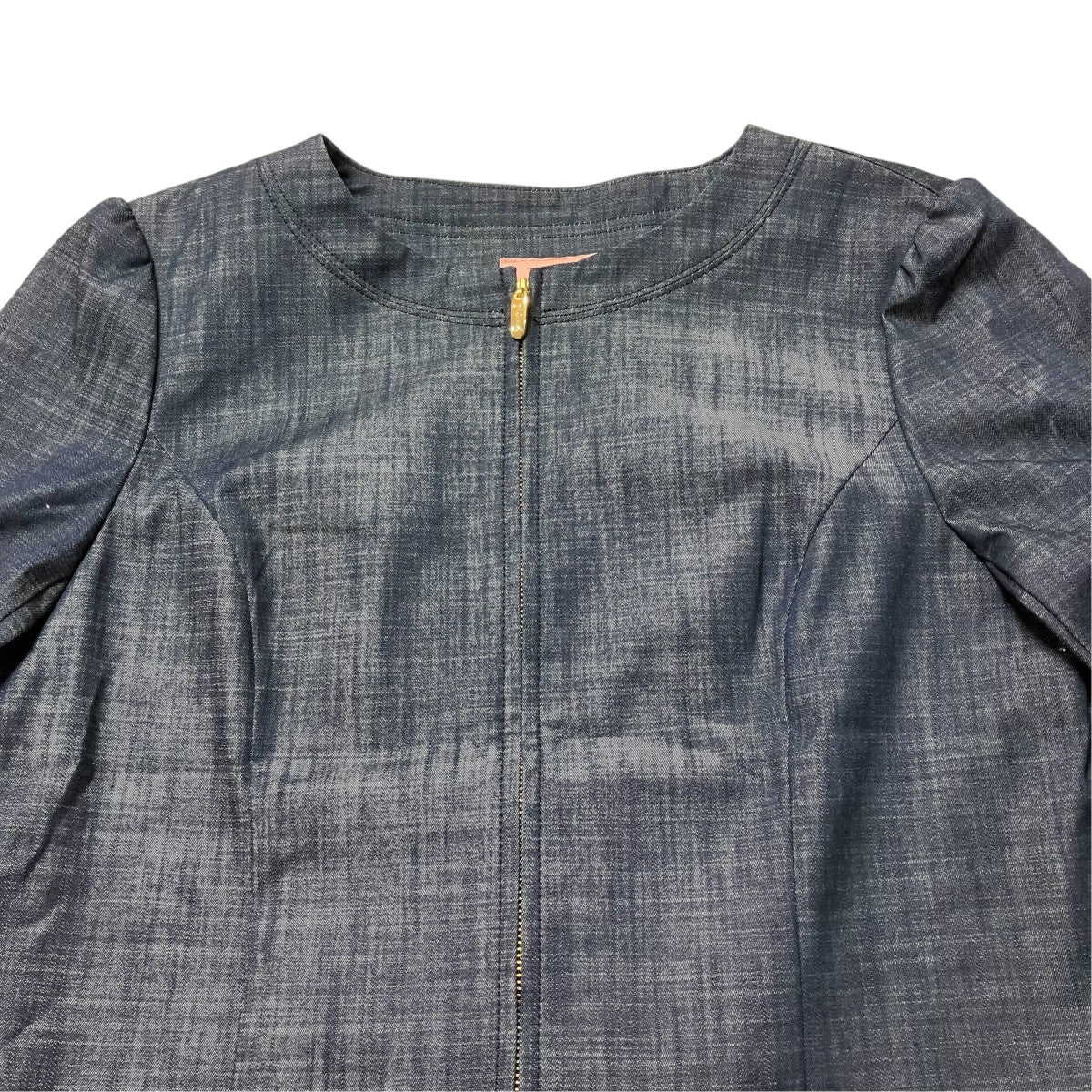 SQUERE DENIM JACKETノーカラージャケット664 5 JK TO