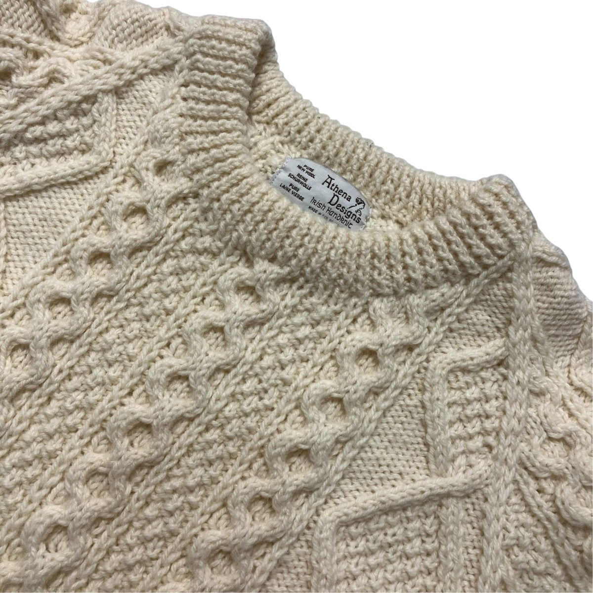 Athena Designs ケーブルニットAT001 B2S CREW 古着・中古-3枚目のアイテム画像