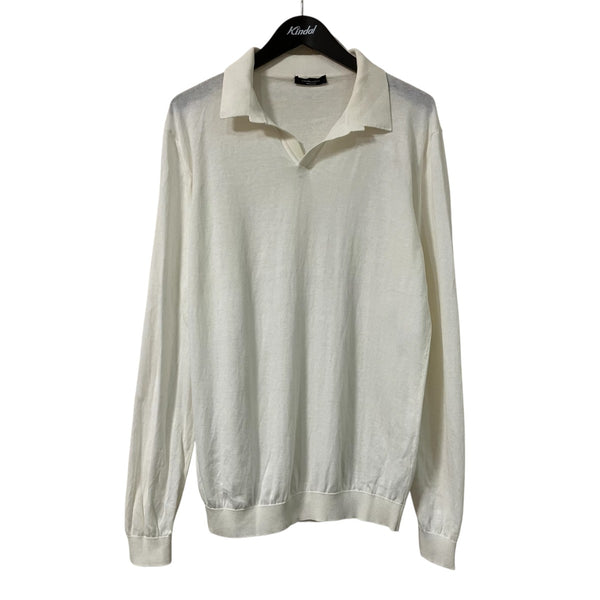 ROBERTO COLLINA　シップス別注　ニットポロシャツ　L　イタリア製 ROBERTO COLLINA(ロベルトコリーナ) スキッパーニットポロシャツ