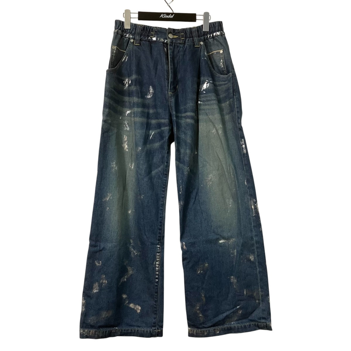 SILVER PRINT VINTAGE WASH SELVEDGE DENIM WIDE PANTSプリントデニムパンツCLS PT 2404