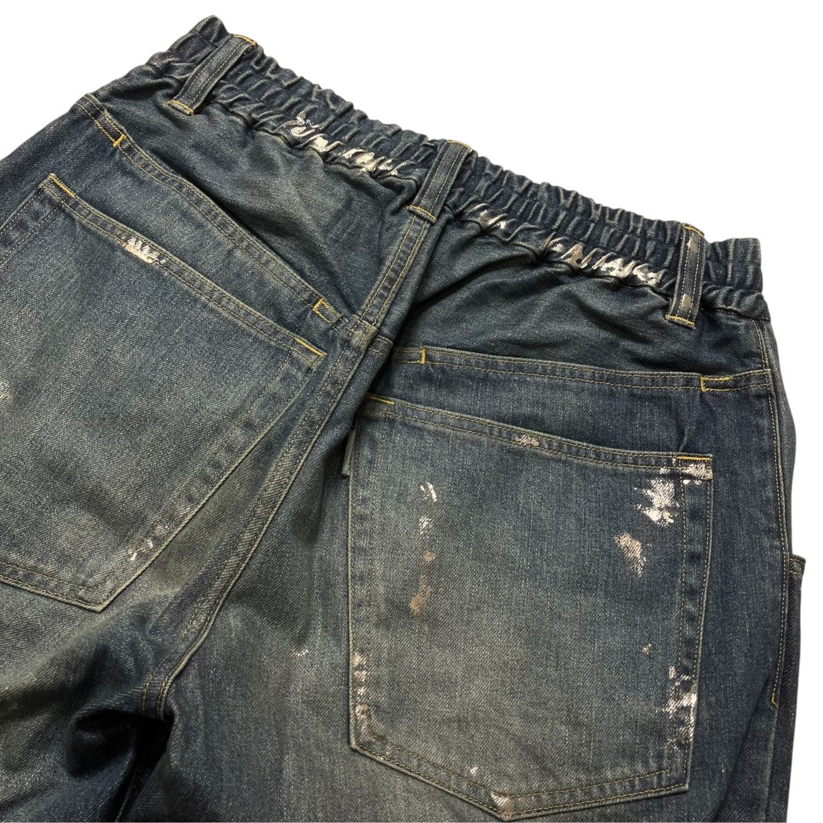 SILVER PRINT VINTAGE WASH SELVEDGE DENIM WIDE PANTSプリントデニムパンツCLS PT 2404