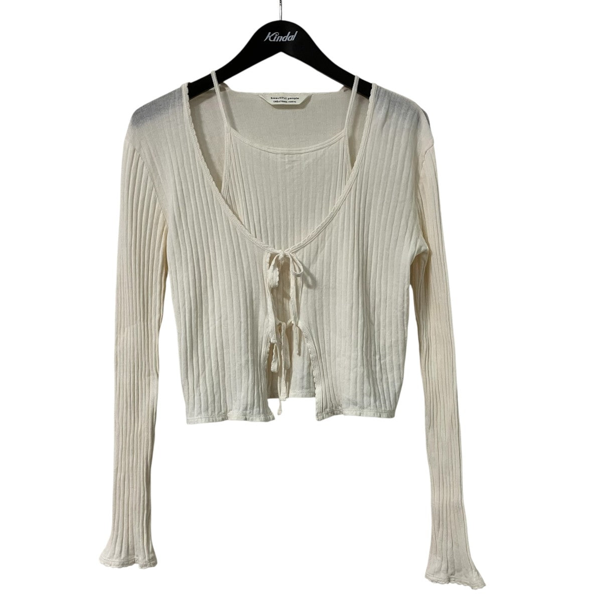 sheer rib jersey cardigan topアンサンブル風トップス1425312001