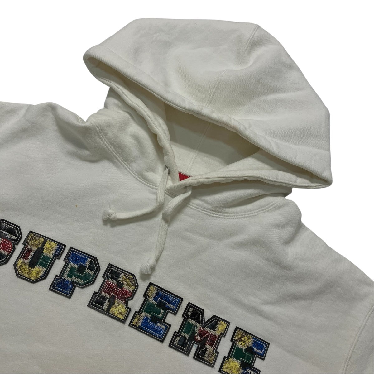 Supreme レザーロゴパッチフーディー 古着・中古-3枚目のアイテム画像