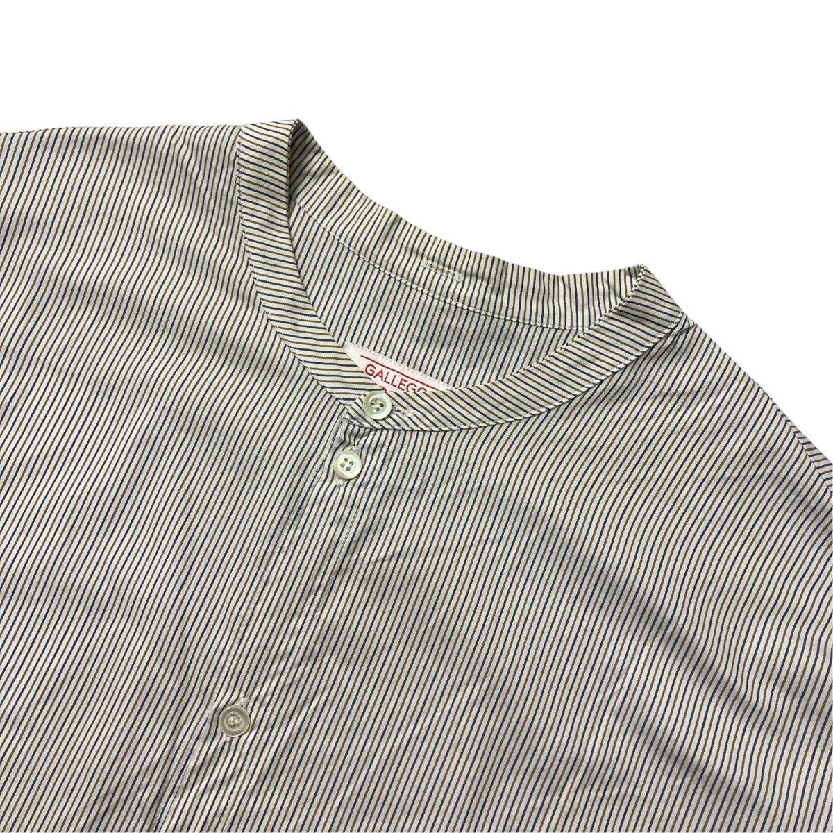 GALLEGO DESPORTES ストライプバンドカラーシャツ 古着・中古-3枚目のアイテム画像