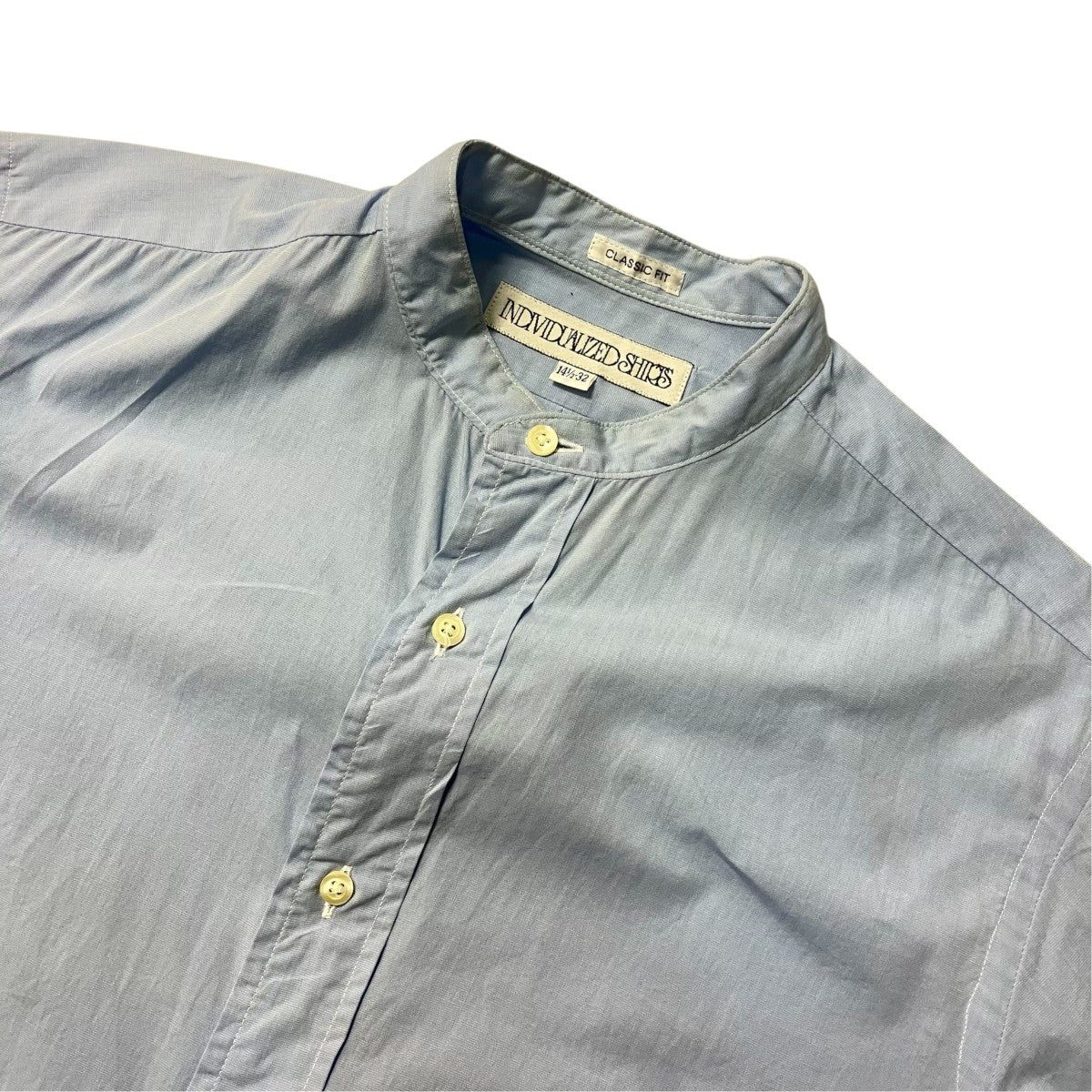 INDIVIDUALIZED SHIRTS バンドカラーシャツ 古着・中古-3枚目のアイテム画像