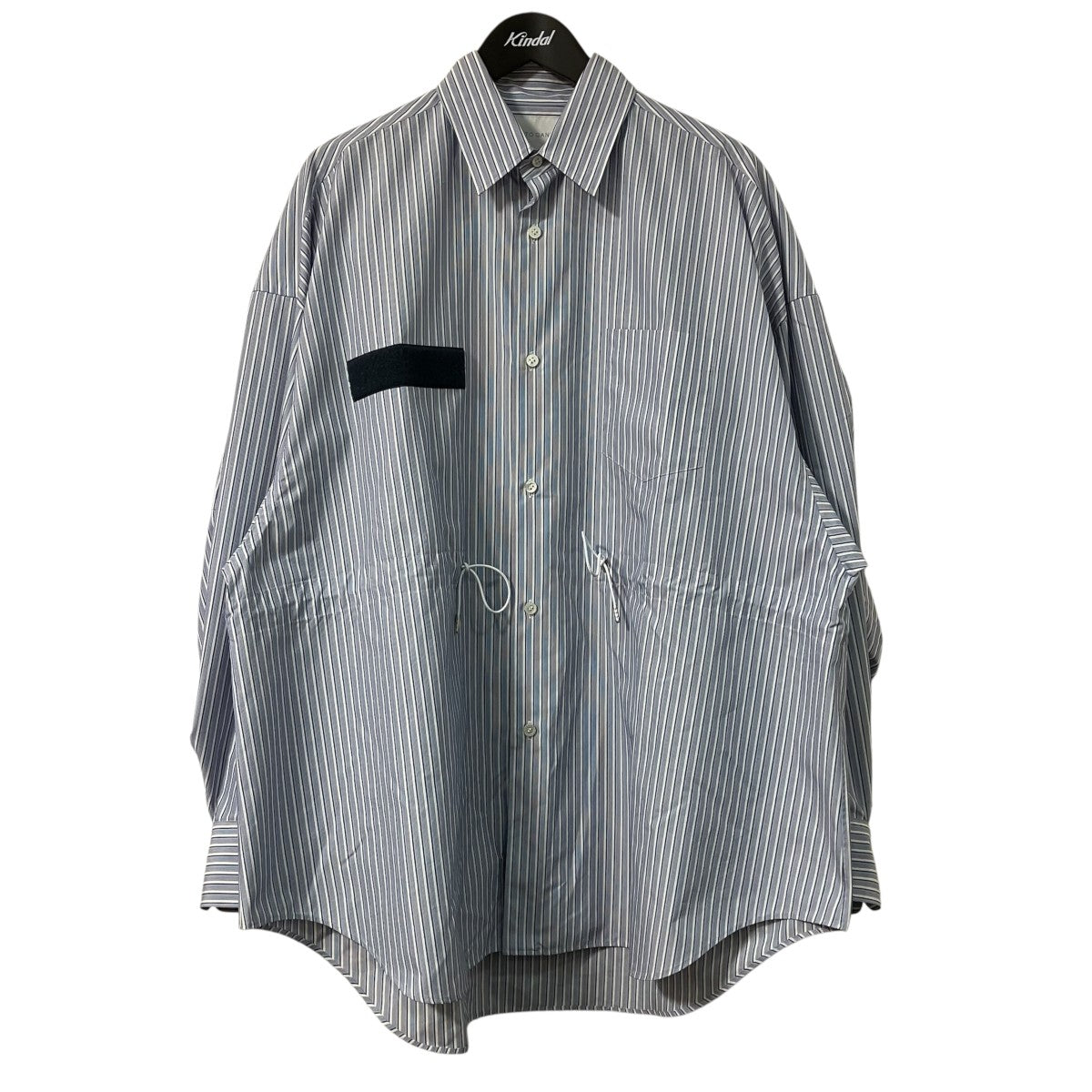 FUMITO GANRYU Mods Shirt ウエストドローコードストライプオーバーサイズシャツ FU5-SH-05 古着・中古-1枚目のアイテム画像