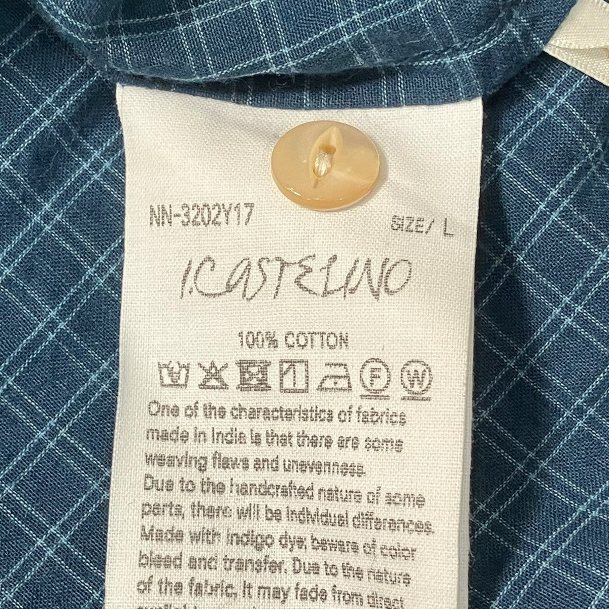 I．CASTELINOインディゴチェック ロースロープシャツNN-3202Y17