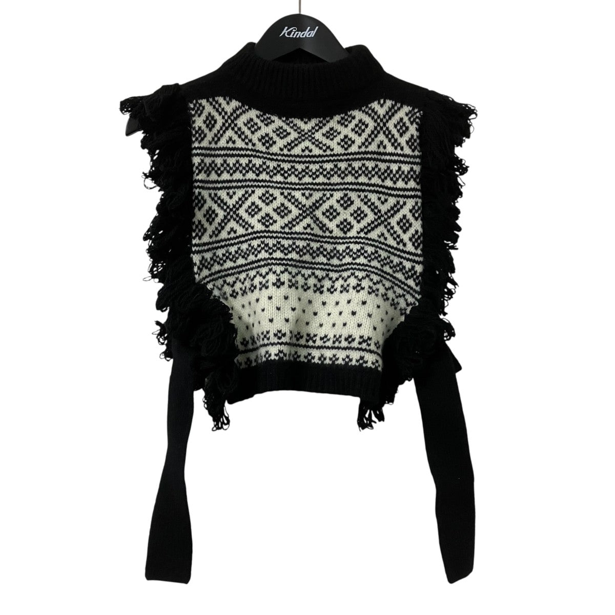 NORDIC FRINGE SWEATER VESTノースリーブニット232-11330 013