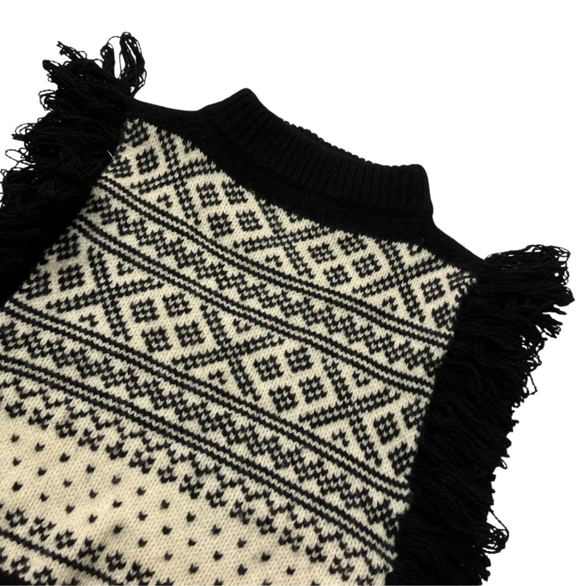 NORDIC FRINGE SWEATER VESTノースリーブニット232-11330 013