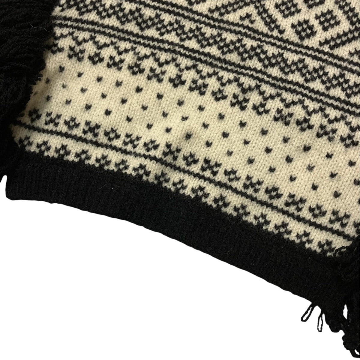 NORDIC FRINGE SWEATER VESTノースリーブニット232-11330 013
