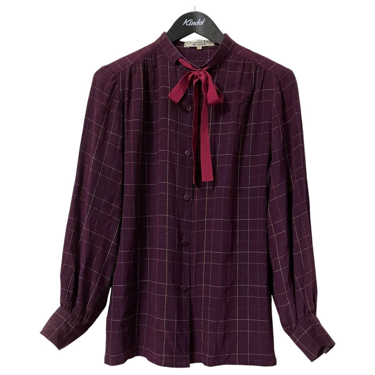 Christian Dior シルクリボンシャツ 古着・中古-1枚目のアイテム画像