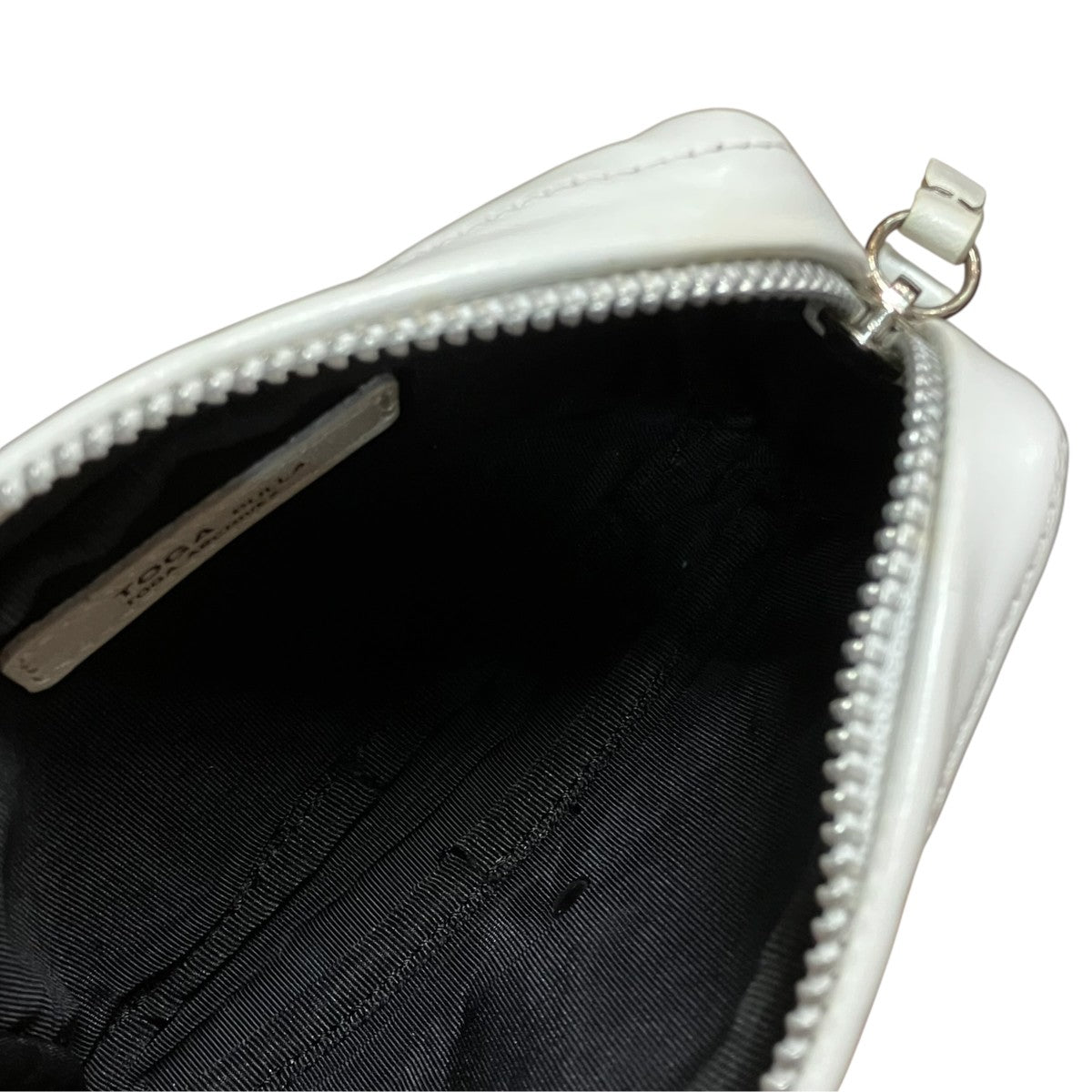 Metal leather pouchメタルビジューポーチ