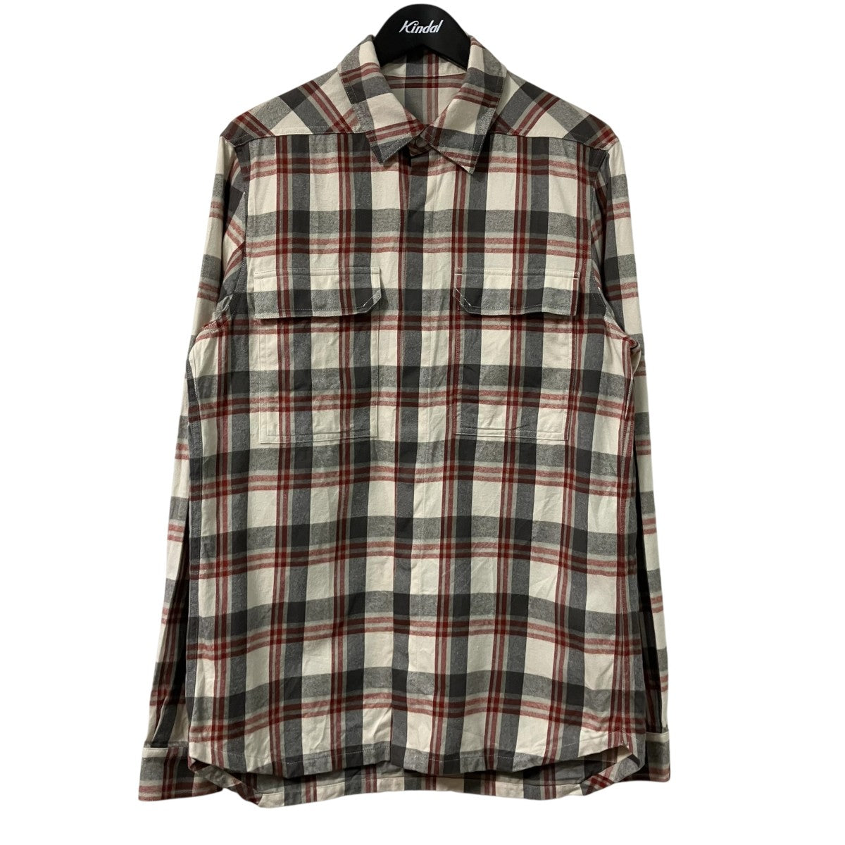 RICK OWENS チェックフランネルシャツ シャツジャケット RU01F2236-CP 古着・中古-1枚目のアイテム画像