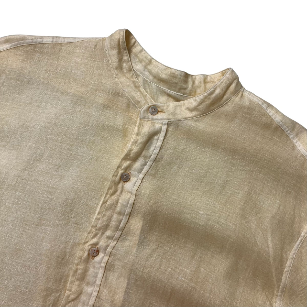 MAATEE＆SONS PULL OOVER SHIRTS ドSモールスキンバンドカラーリネンプルオーバーシャツMT6103-0614 古着・中古-3枚目のアイテム画像