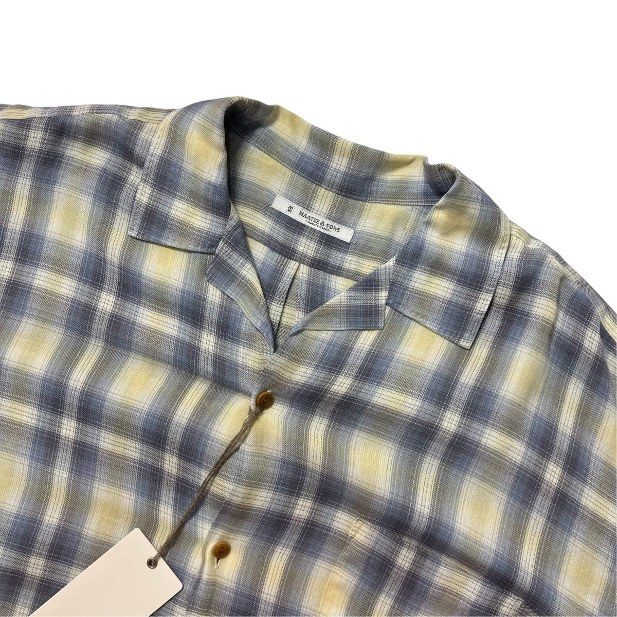MAATEE＆SONS RAYON SILK OP COLLAR SHIRTS オープンカラーオンブレチェックシャツ MT6303-0604A 古着・中古-3枚目のアイテム画像