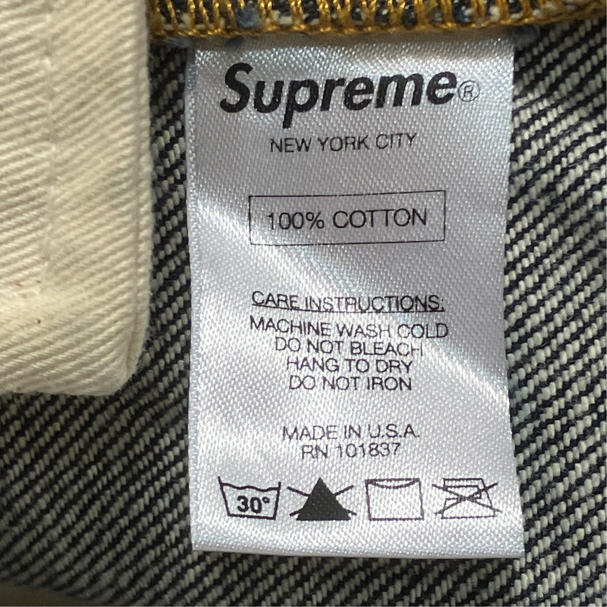 Supreme(シュプリーム) Rigid Slim Jeanストレートデニムパンツ 
