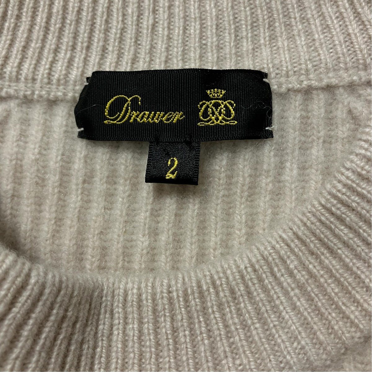 Drawer 9Gウールカシミヤ畔編みニットラグラン6513-105-1059 古着・中古-7枚目のアイテム画像