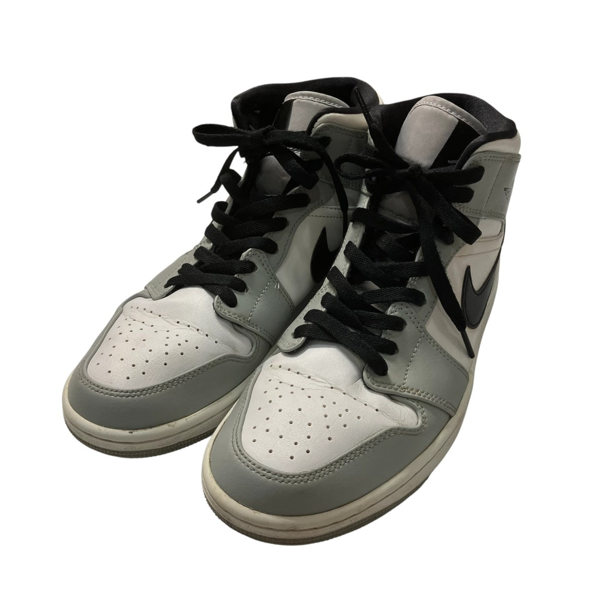 Air Jordan 1 Mid Light Smoke Grey White Blackハイカットスニーカー554724-092