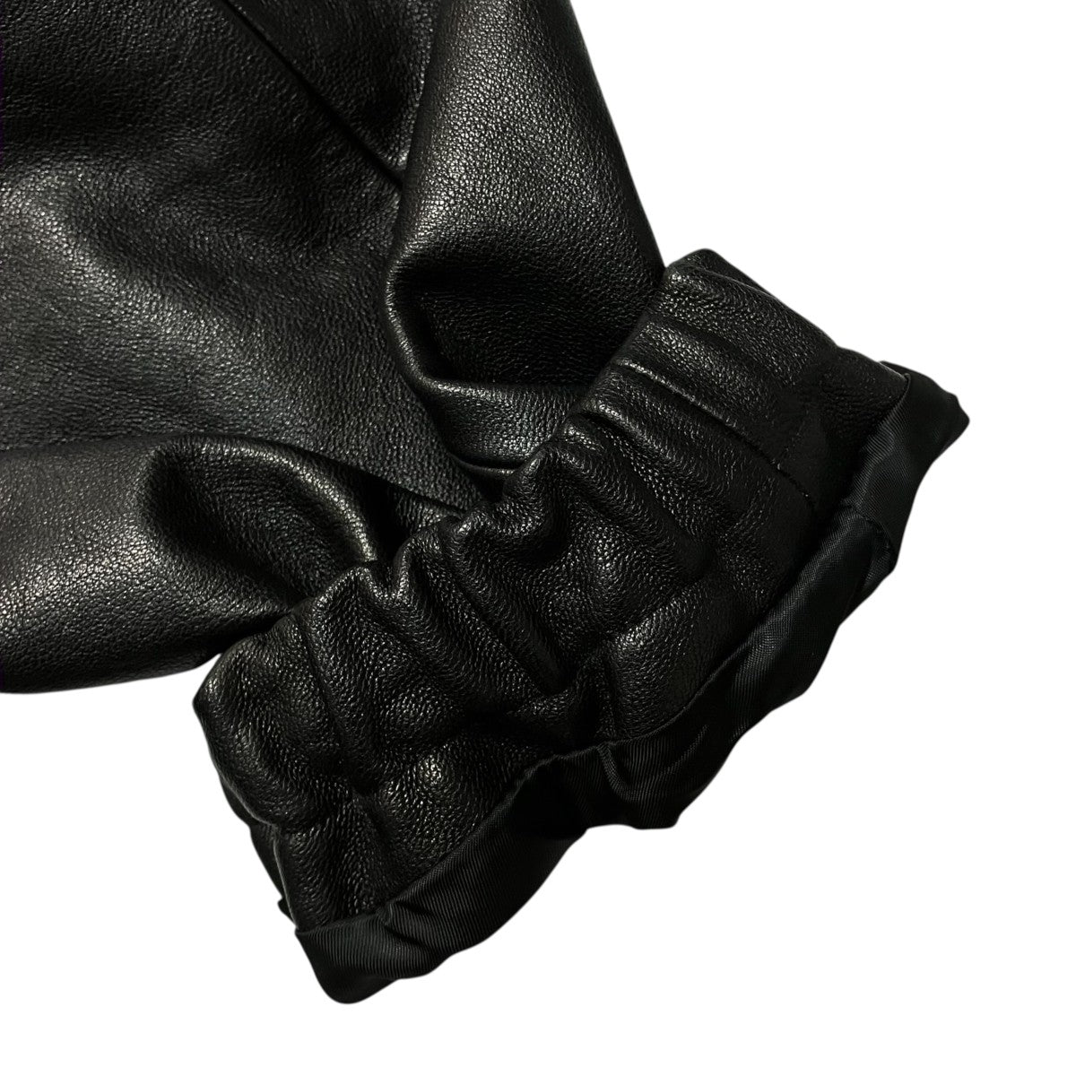LEATHER ZIP SHORT JACKET - BLACKレザージャケットST.921