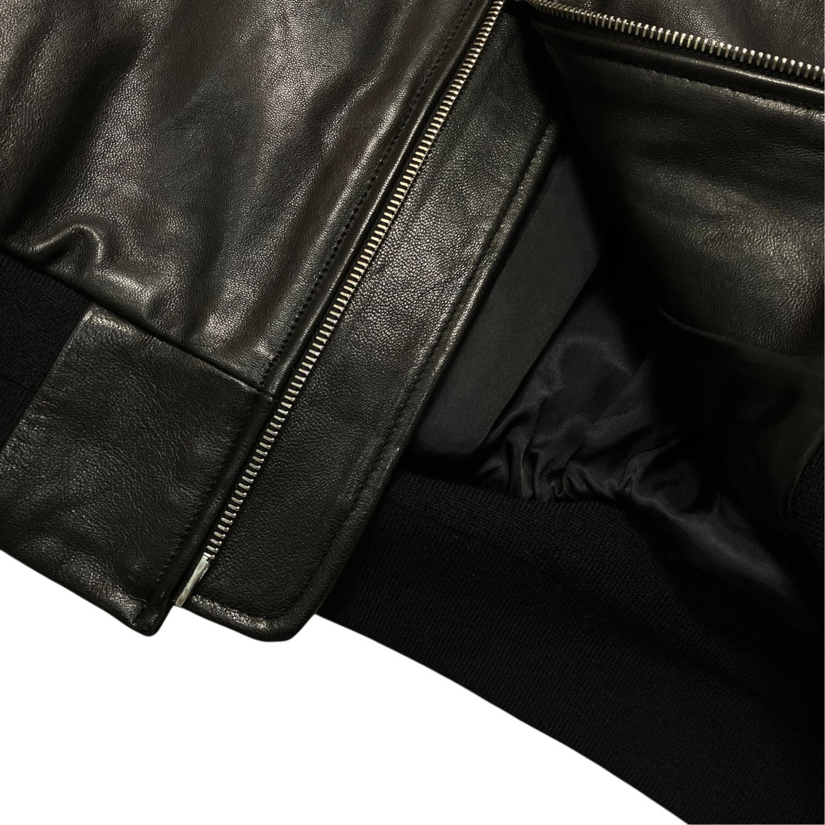 LEATHER ZIP SHORT JACKET - BLACKレザージャケットST.921